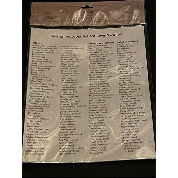 RAE DUNN 180 Organizing Labels
Kitchen • Bathroom • Laundry • Garage • Generic - Picture 8 of 11